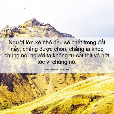 Picture 06 - Giê-rê-mi-a 16:6 VIE - Người lớn kẻ nhỏ đều sẽ chết - Bible Verse Picture