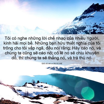 Picture 06 - Giê-rê-mi-a 20:10 VIE - Tôi có nghe những lời chế nhạo của - Bible Verse Picture