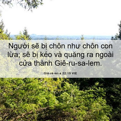 Picture 06 - Giê-rê-mi-a 22:19 VIE - Người sẽ bị chôn như chôn con lừa; - Bible Verse Picture