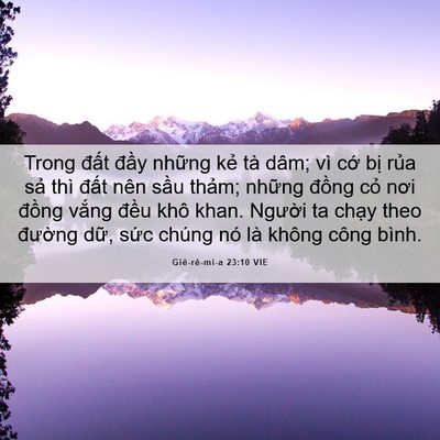 Picture 06 - Giê-rê-mi-a 23:10 VIE - Trong đất đầy những kẻ tà dâm; vì - Bible Verse Picture