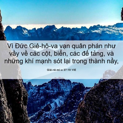 Picture 06 - Giê-rê-mi-a 27:19 VIE - Vì Đức Giê-hô-va vạn quân phán như - Bible Verse Picture