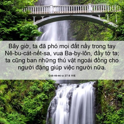 Picture 06 - Giê-rê-mi-a 27:6 VIE - Bây giờ, ta đã phó mọi đất nầy trong - Bible Verse Picture
