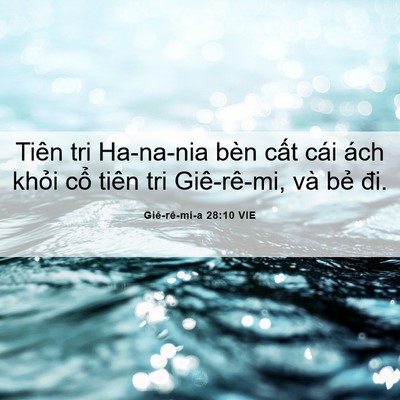 Picture 06 - Giê-rê-mi-a 28:10 VIE - Tiên tri Ha-na-nia bèn cất cái ách khỏi - Bible Verse Picture