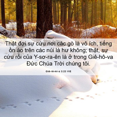 Picture 06 - Giê-rê-mi-a 3:23 VIE - Thật đợi sự cứu nơi các gò là vô - Bible Verse Picture