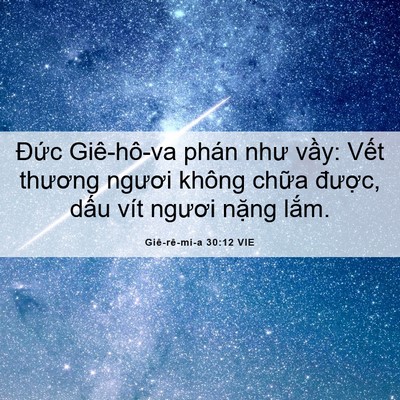 Picture 06 - Giê-rê-mi-a 30:12 VIE - Đức Giê-hô-va phán như vầy: Vết - Bible Verse Picture
