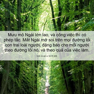 Picture 06 - Giê-rê-mi-a 32:19 VIE - Mưu mô Ngài lớn lao, và công việc thì - Bible Verse Picture