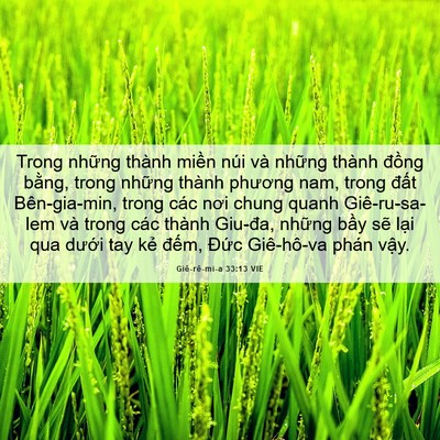Picture 06 - Giê-rê-mi-a 33:13 VIE - Trong những thành miền núi và những - Bible Verse Picture