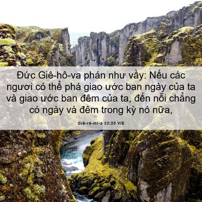 Picture 06 - Giê-rê-mi-a 33:20 VIE - Đức Giê-hô-va phán như vầy: Nếu các - Bible Verse Picture