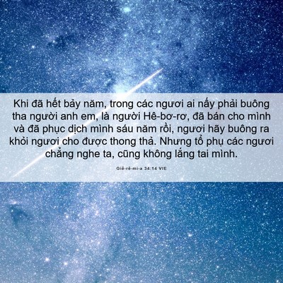 Picture 06 - Giê-rê-mi-a 34:14 VIE - Khi đã hết bảy năm, trong các ngươi ai - Bible Verse Picture