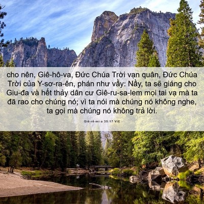 Picture 06 - Giê-rê-mi-a 35:17 VIE - cho nên, Giê-hô-va, Đức Chúa Trời vạn - Bible Verse Picture
