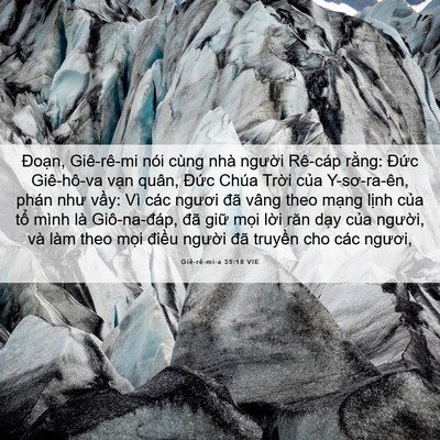 Picture 06 - Giê-rê-mi-a 35:18 VIE - Đoạn, Giê-rê-mi nói cùng nhà người - Bible Verse Picture