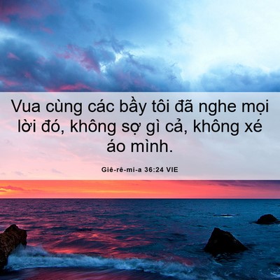 Picture 06 - Giê-rê-mi-a 36:24 VIE - Vua cùng các bầy tôi đã nghe mọi lời - Bible Verse Picture