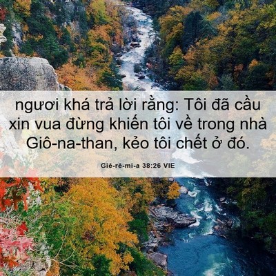 Picture 06 - Giê-rê-mi-a 38:26 VIE - ngươi khá trả lời rằng: Tôi đã cầu - Bible Verse Picture