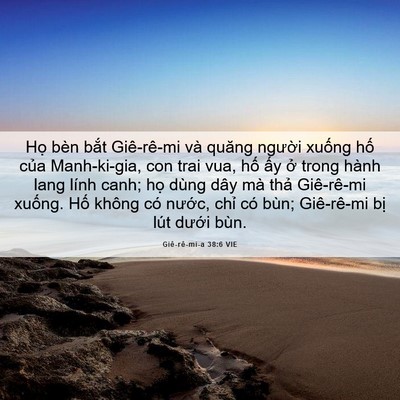 Picture 06 - Giê-rê-mi-a 38:6 VIE - Họ bèn bắt Giê-rê-mi và quăng người - Bible Verse Picture