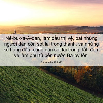 Picture 06 - Giê-rê-mi-a 39:9 VIE - Nê-bu-xa-A-đan, làm đầu thị vệ, bắt - Bible Verse Picture