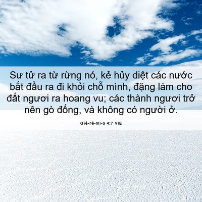 Picture 06 - Giê-rê-mi-a 4:7 VIE - Sư tử ra từ rừng nó, kẻ hủy diệt - Bible Verse Picture