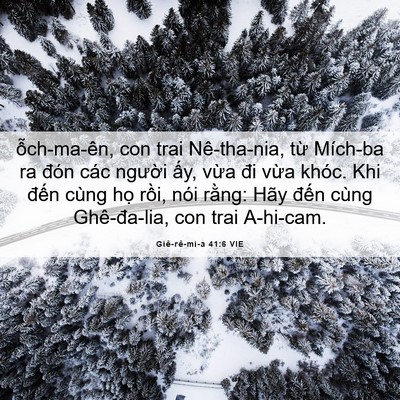 Picture 06 - Giê-rê-mi-a 41:6 VIE - ỗch-ma-ên, con trai Nê-tha-nia, từ Mích-ba - Bible Verse Picture
