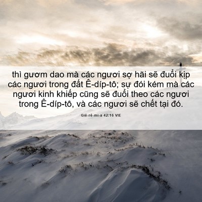 Picture 06 - Giê-rê-mi-a 42:16 VIE - thì gươm dao mà các ngươi sợ hãi sẽ - Bible Verse Picture