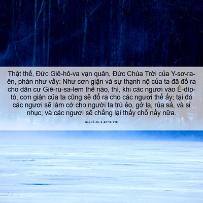 Picture 06 - Giê-rê-mi-a 42:18 VIE - Thật thế, Đức Giê-hô-va vạn quân, - Bible Verse Picture
