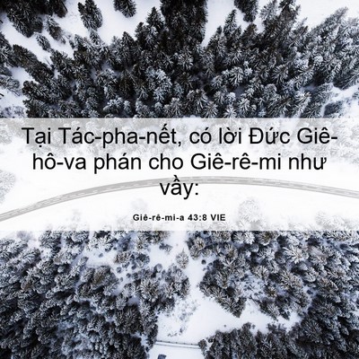 Picture 06 - Giê-rê-mi-a 43:8 VIE - Tại Tác-pha-nết, có lời Đức - Bible Verse Picture