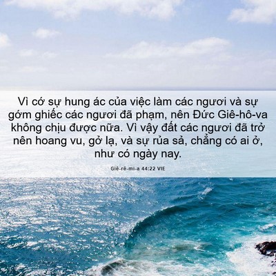 Picture 06 - Giê-rê-mi-a 44:22 VIE - Vì cớ sự hung ác của việc làm các - Bible Verse Picture