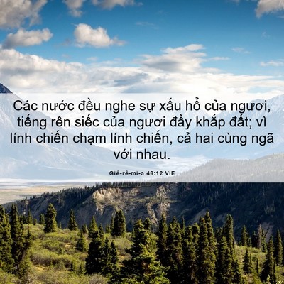 Picture 06 - Giê-rê-mi-a 46:12 VIE - Các nước đều nghe sự xấu hổ của - Bible Verse Picture