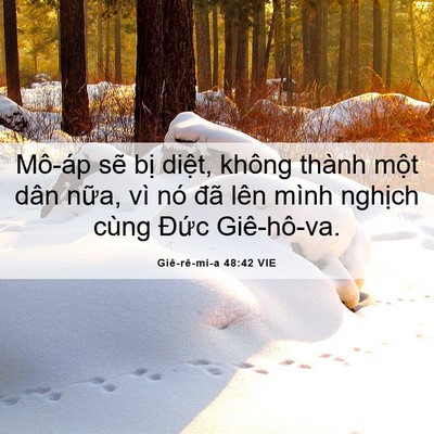 Picture 06 - Giê-rê-mi-a 48:42 VIE - Mô-áp sẽ bị diệt, không thành một - Bible Verse Picture