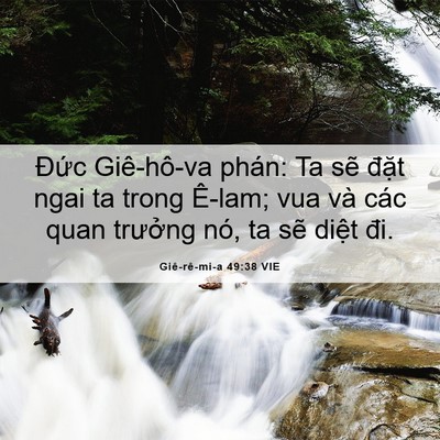 Picture 06 - Giê-rê-mi-a 49:38 VIE - Đức Giê-hô-va phán: Ta sẽ đặt ngai ta - Bible Verse Picture
