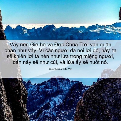 Picture 06 - Giê-rê-mi-a 5:14 VIE - Vậy nên Giê-hô-va Đức Chúa Trời vạn - Bible Verse Picture