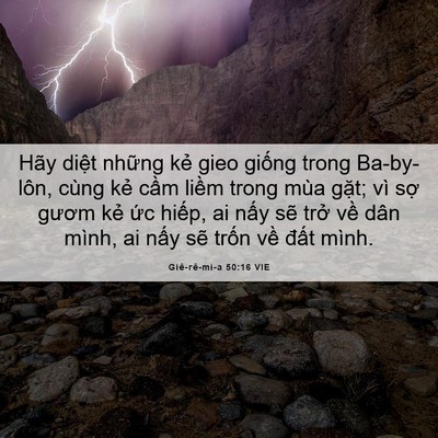 Picture 06 - Giê-rê-mi-a 50:16 VIE - Hãy diệt những kẻ gieo giống trong - Bible Verse Picture