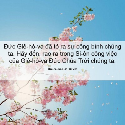 Picture 06 - Giê-rê-mi-a 51:10 VIE - Đức Giê-hô-va đã tỏ ra sự công bình - Bible Verse Picture