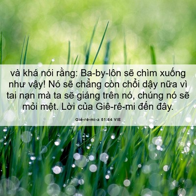 Picture 06 - Giê-rê-mi-a 51:64 VIE - và khá nói rằng: Ba-by-lôn sẽ chìm - Bible Verse Picture