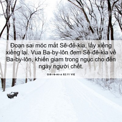Picture 06 - Giê-rê-mi-a 52:11 VIE - Đoạn sai móc mắt Sê-đê-kia, lấy - Bible Verse Picture