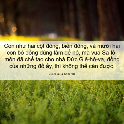 Picture 06 - Giê-rê-mi-a 52:20 VIE - Còn như hai cột đồng, biển đồng, và - Bible Verse Picture