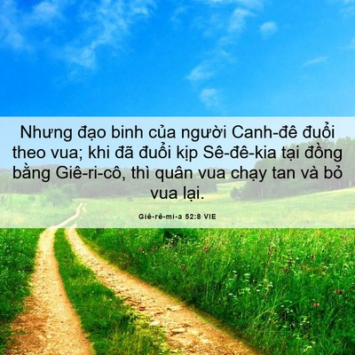 Picture 06 - Giê-rê-mi-a 52:8 VIE - Nhưng đạo binh của người Canh-đê - Bible Verse Picture