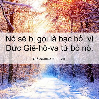 Picture 06 - Giê-rê-mi-a 6:30 VIE - Nó sẽ bị gọi là bạc bỏ, vì Đức - Bible Verse Picture