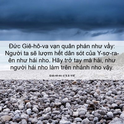 Picture 06 - Giê-rê-mi-a 6:9 VIE - Đức Giê-hô-va vạn quân phán như vầy: - Bible Verse Picture
