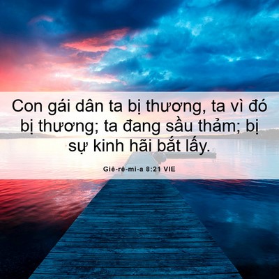 Picture 06 - Giê-rê-mi-a 8:21 VIE - Con gái dân ta bị thương, ta vì đó bị - Bible Verse Picture
