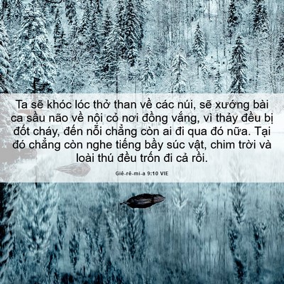 Picture 06 - Giê-rê-mi-a 9:10 VIE - Ta sẽ khóc lóc thở than về các núi, - Bible Verse Picture