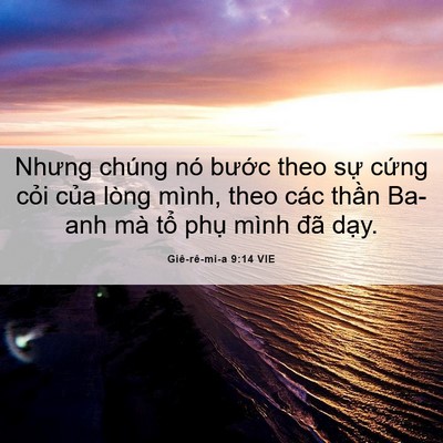 Picture 06 - Giê-rê-mi-a 9:14 VIE - Nhưng chúng nó bước theo sự cứng cỏi - Bible Verse Picture