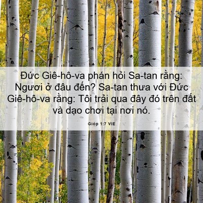 Picture 06 - Gióp 1:7 VIE - Đức Giê-hô-va phán hỏi Sa-tan rằng: - Bible Verse Picture