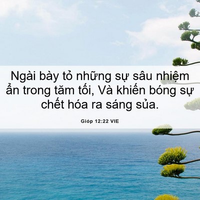 Picture 06 - Gióp 12:22 VIE - Ngài bày tỏ những sự sâu nhiệm ẩn - Bible Verse Picture