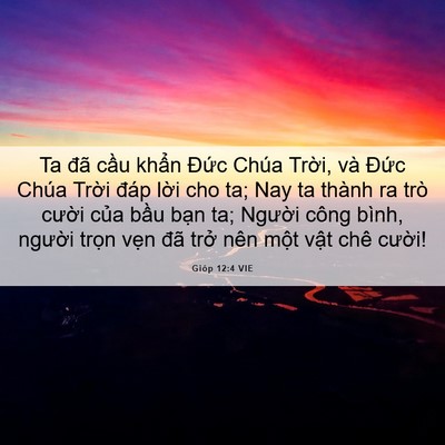 Picture 06 - Gióp 12:4 VIE - Ta đã cầu khẩn Đức Chúa Trời, và - Bible Verse Picture