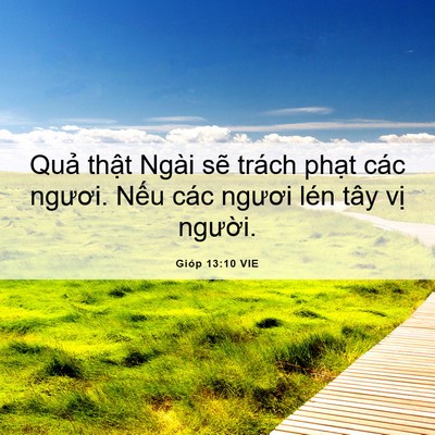 Picture 06 - Gióp 13:10 VIE - Quả thật Ngài sẽ trách phạt các - Bible Verse Picture