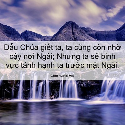 Picture 06 - Gióp 13:15 VIE - Dẫu Chúa giết ta, ta cũng còn nhờ cậy - Bible Verse Picture