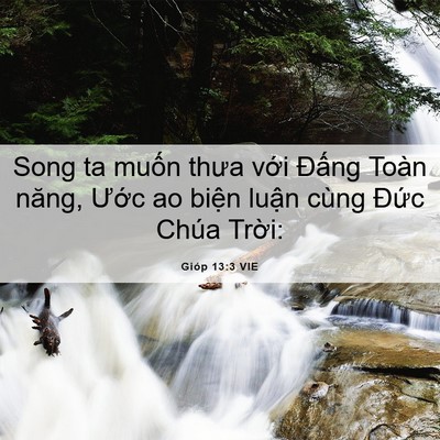 Picture 06 - Gióp 13:3 VIE - Song ta muốn thưa với Đấng Toàn năng, - Bible Verse Picture