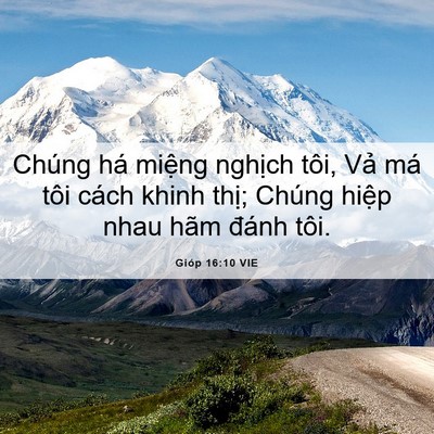 Picture 06 - Gióp 16:10 VIE - Chúng há miệng nghịch tôi, Vả má tôi - Bible Verse Picture