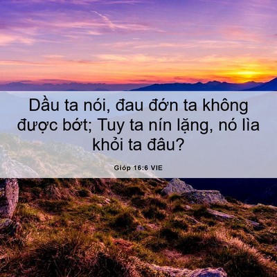 Picture 06 - Gióp 16:6 VIE - Dầu ta nói, đau đớn ta không được - Bible Verse Picture