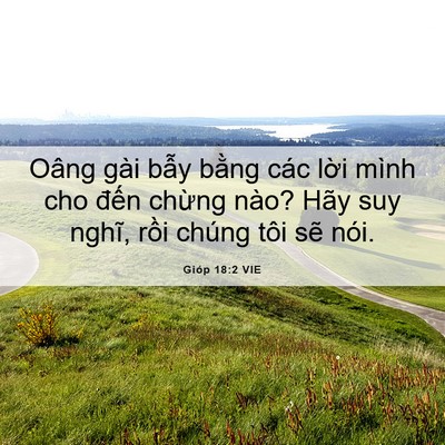 Picture 06 - Gióp 18:2 VIE - Oâng gài bẫy bằng các lời mình cho - Bible Verse Picture