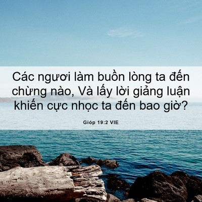 Picture 06 - Gióp 19:2 VIE - Các ngươi làm buồn lòng ta đến chừng - Bible Verse Picture